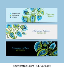 Business cards design, floral background