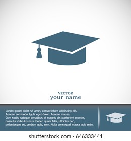 Business cards design. Graduation cap vector icon