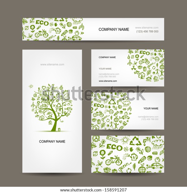 Business cards\
design, green ecology\
concept
