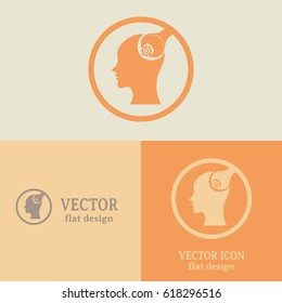 Business cards design. human head and a wrench with a nut