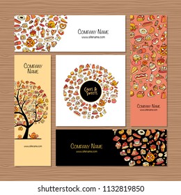 Business cards, design idea for sweets shop company