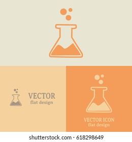 Business cards design. laboratory equipment icon