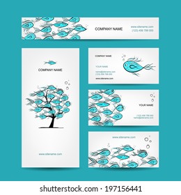 Business cards design, marine theme