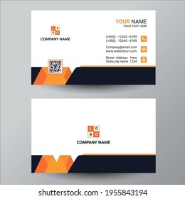 Diseño de tarjetas de visita, plantilla de tarjeta de visita naranja. Diseño de vectores de tarjetas de visita editable. Tarjeta de visita de estilo moderno de color naranja.