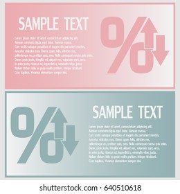 Business cards design. percentages up and down Flat design style