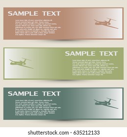 Business cards design. plane icon in flat design style