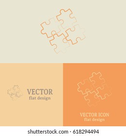 Business cards design. puzzle vector icon
