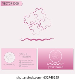 Business cards design. puzzle vector icon