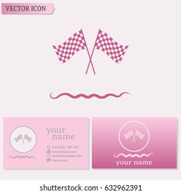  Business cards design  racing flag icon
