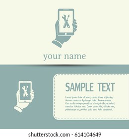 Business cards design repair phone vector icon