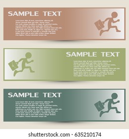 Business cards design. running business man
