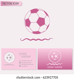 Business cards design. Soccer ball icon
