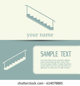  Business cards design  staircase vector icon