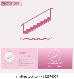  Business cards design  staircase vector icon