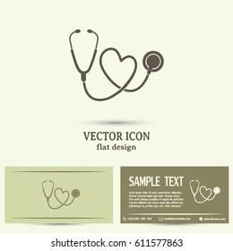 Business cards design. stethoscope vector icon