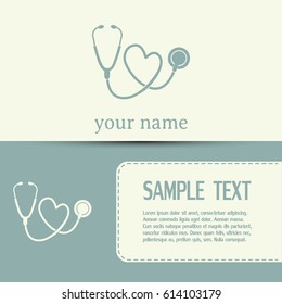 Business cards design. stethoscope vector icon