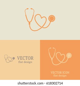 Business cards design. stethoscope vector icon