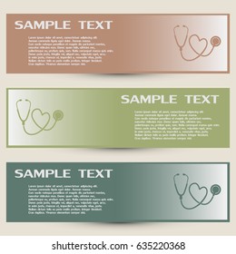 Business cards design. stethoscope vector icon