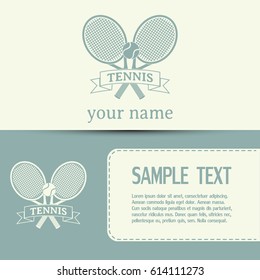 Business cards design. tennis icon