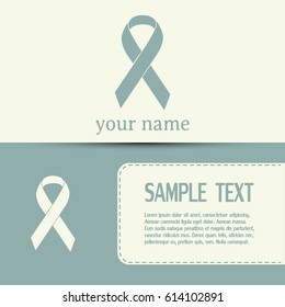 Business cards design. Vector breast cancer ribbon