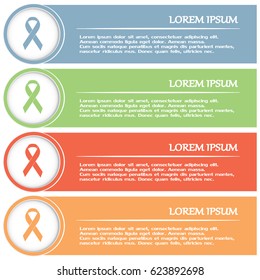 Business cards design. Vector breast cancer ribbon