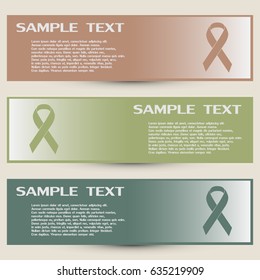 Business cards design. Vector breast cancer ribbon