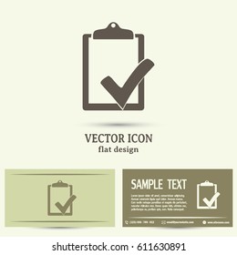 Business cards design. Vector checklist icon 