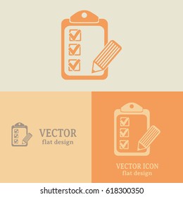 Business cards design. Vector checklist icon