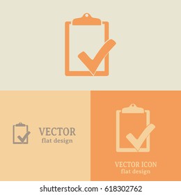 Business cards design. Vector checklist icon 
