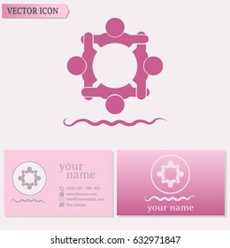 Business cards design. Vector group of people, Team convention 4