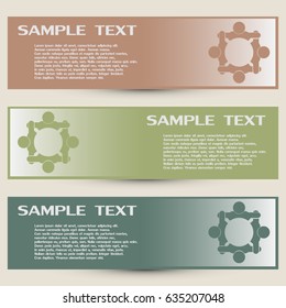 Business cards design. Vector group of people, Team convention 4