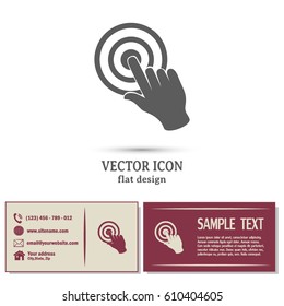 Business cards design. Vector hand cursor vector icon