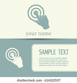 Business cards design. Vector hand cursor vector icon