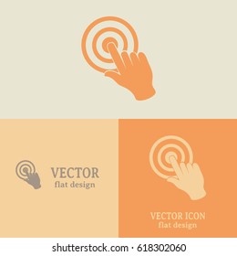 Business cards design. Vector hand cursor vector icon