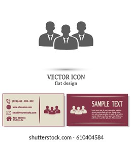 Business cards design. vector icon user group icon, Business Team Icon