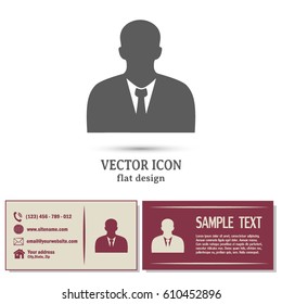 Business cards design. Vector icon admin