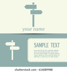 Business cards design. Vector icon Direction road signs 