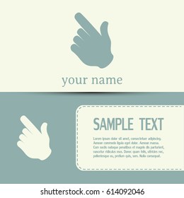 Business cards design. Vector icon click. hand icon pointer