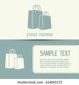 Business cards design. Vector icon bag