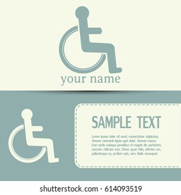 Business cards design. Vector icon disabled 