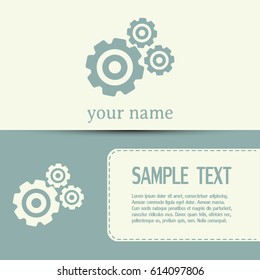 Business cards design. Vector icon pinion 