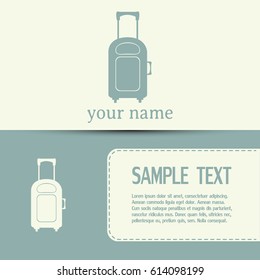Business cards design. Vector icon suitcase