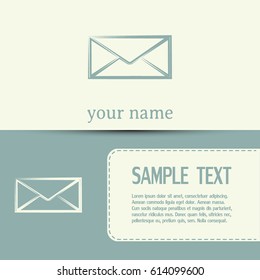 Business cards design. Vector icon Envelope with paper sheet - concept of email