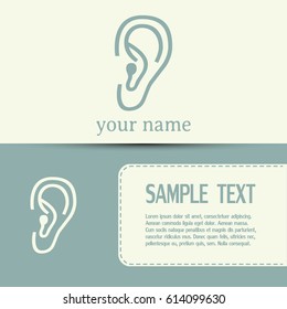Business cards design. Vector icon ear