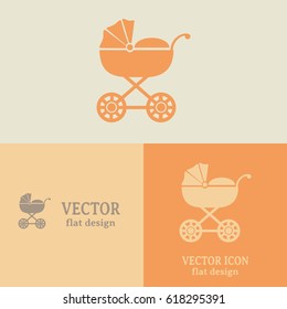 Business cards design. Vector icon buggy