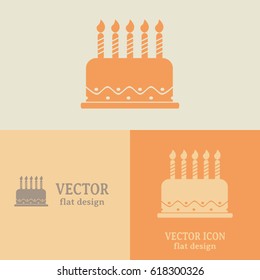 Business cards design. Vector icon cake