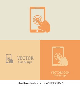 Business cards design. Vector icon Smartphone touchscreen icon concept 