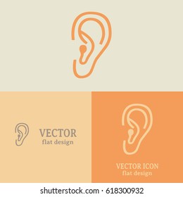 Business cards design. Vector icon ear
