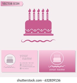 Business cards design. Vector icon cake