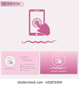 Business cards design. Vector icon Smartphone touchscreen icon concept 